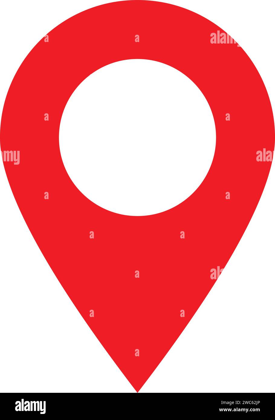 Mappa delle posizioni icona rossa del punto di accesso, simbolo del punto di mappa, pin della mappa Illustrazione Vettoriale