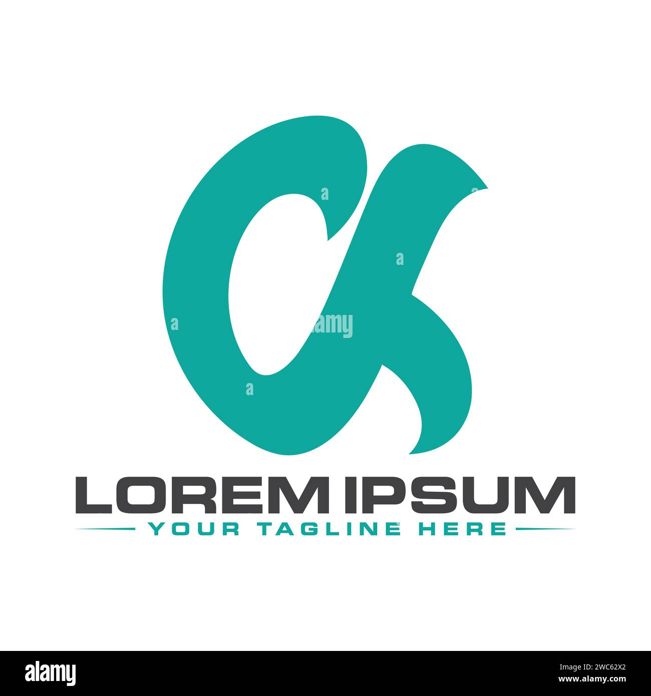 Logo CK Letter. Design esclusivo e professionale del logo. Illustrazione Vettoriale