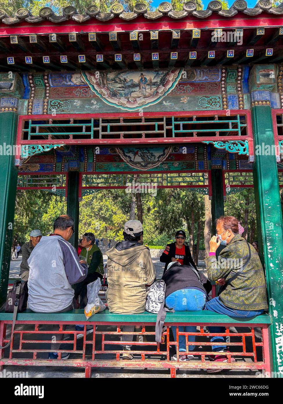 Pechino, Cina, folla in visita, turisti cinesi, nel Monumento storico, "Palazzo estivo" Foto Stock