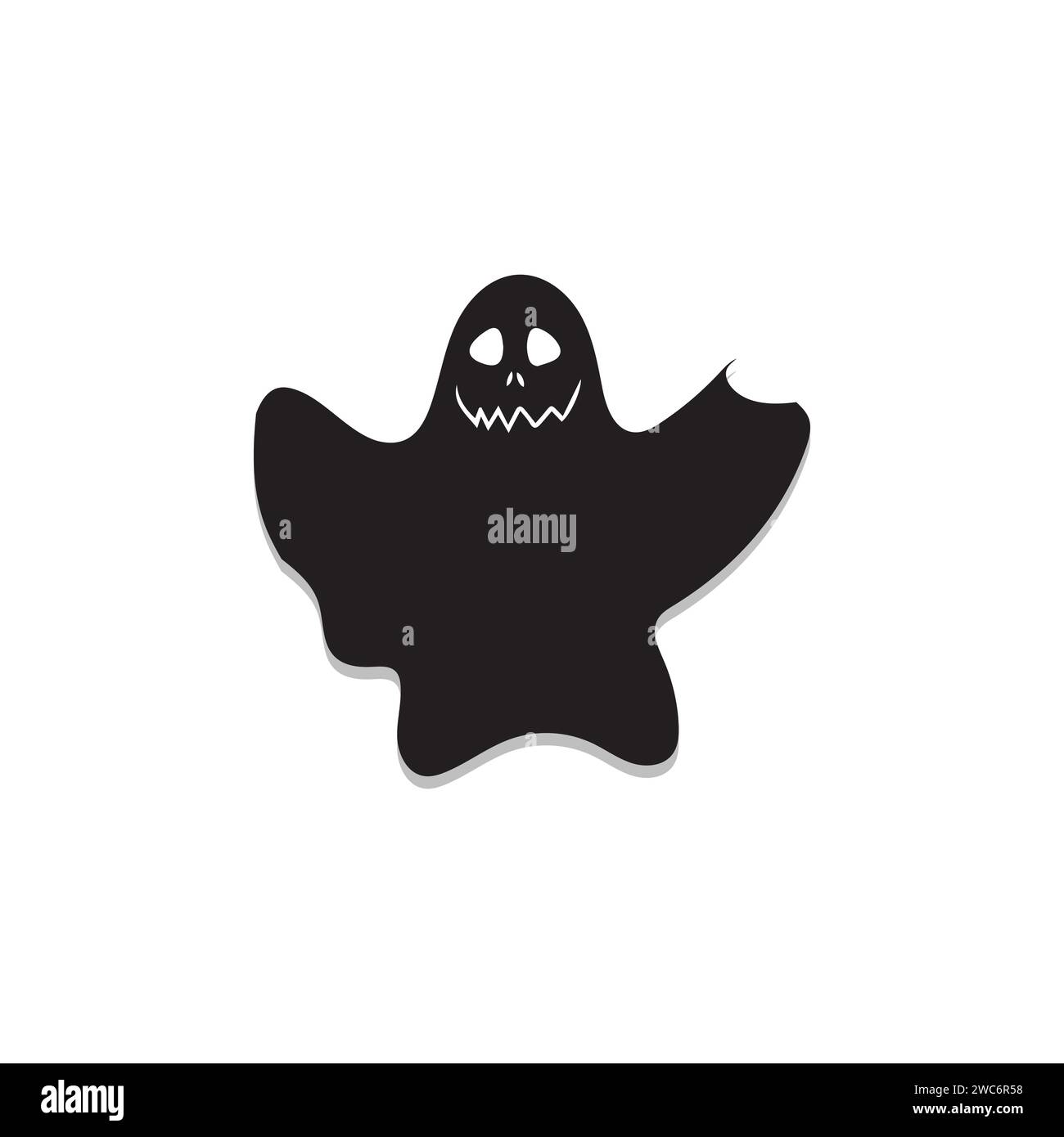 Design di icone fantasma, design di fantasmi spaventosi, icone di personaggi di Halloween. Icona vettore fantasma, variazione emotiva. Icona vettoriale piatta di Halloween Illustrazione Vettoriale