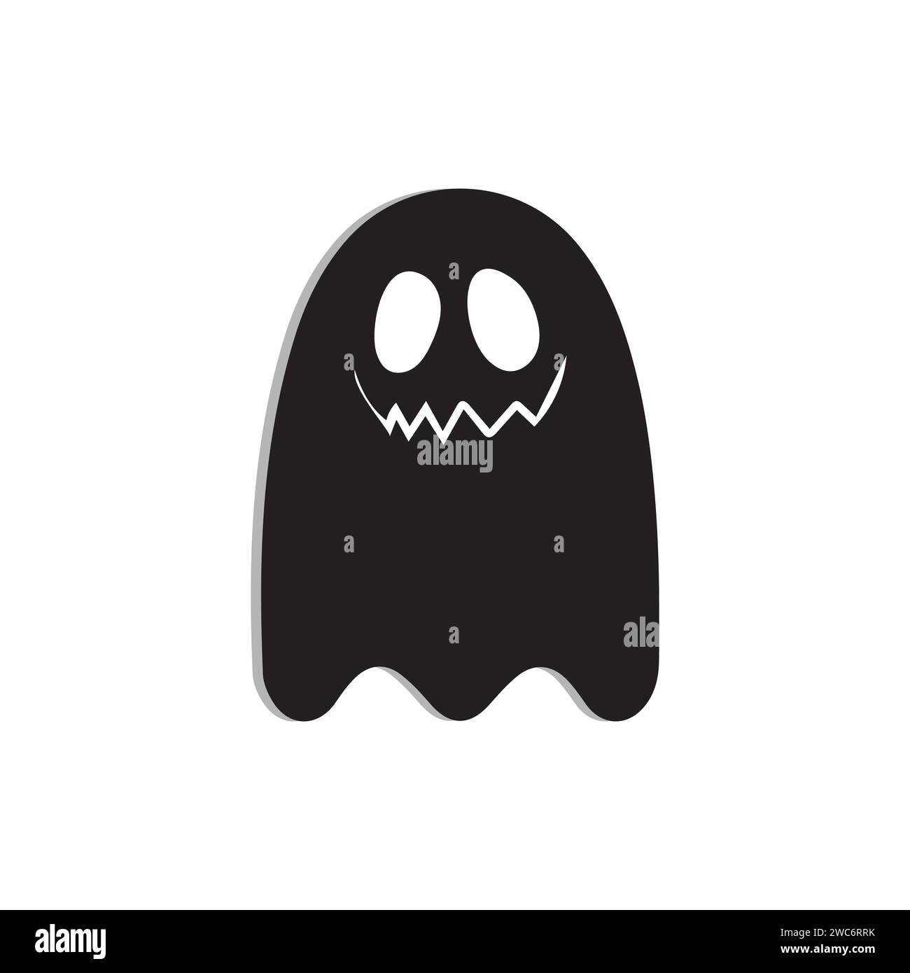 Design di icone fantasma, design di fantasmi spaventosi, icone di personaggi di Halloween. Icona vettore fantasma, variazione emotiva. Icona vettoriale piatta di Halloween Illustrazione Vettoriale