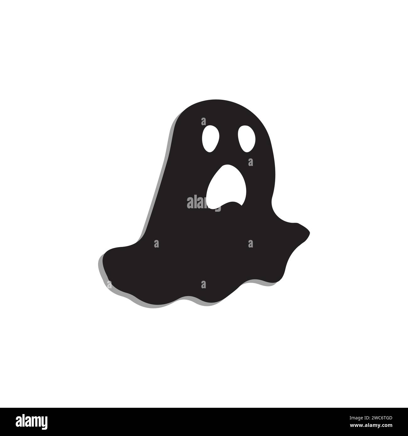 Design di icone fantasma, design di fantasmi spaventosi, icone di personaggi di Halloween. Icona vettore fantasma, variazione emotiva. Icona vettoriale piatta di Halloween Illustrazione Vettoriale