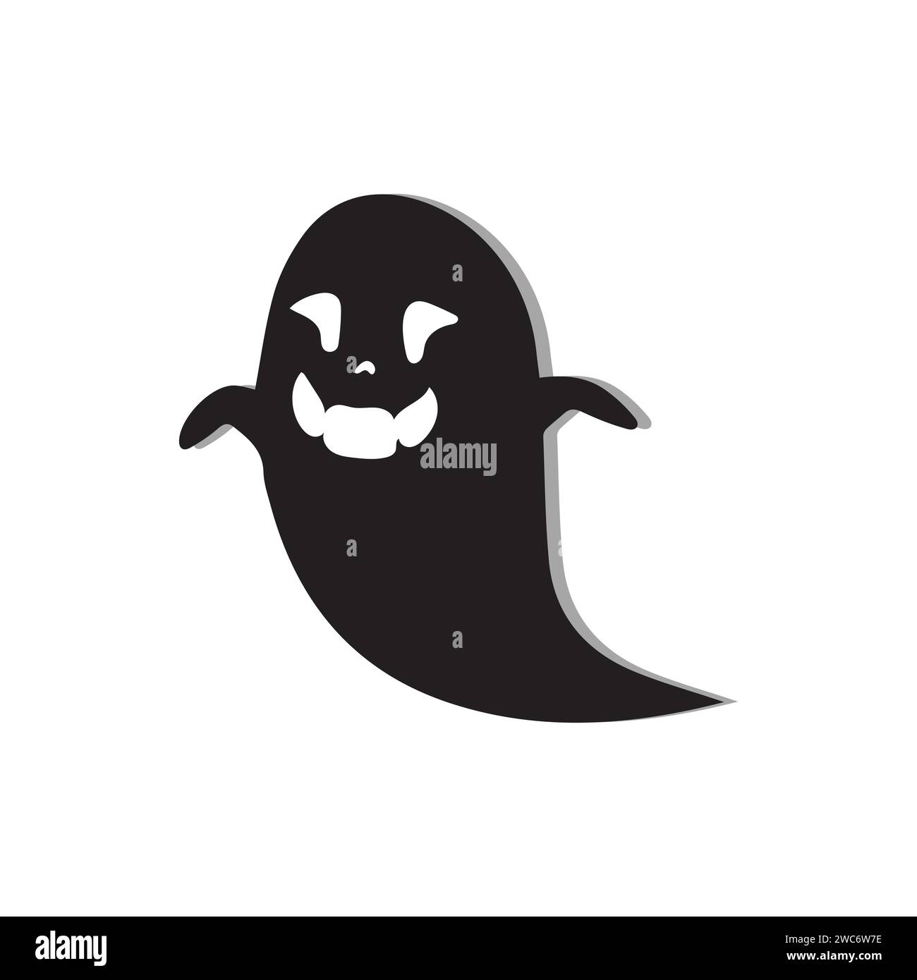 Design di icone fantasma, design di fantasmi spaventosi, icone di personaggi di Halloween. Icona vettore fantasma, variazione emotiva. Icona vettoriale piatta di Halloween Illustrazione Vettoriale