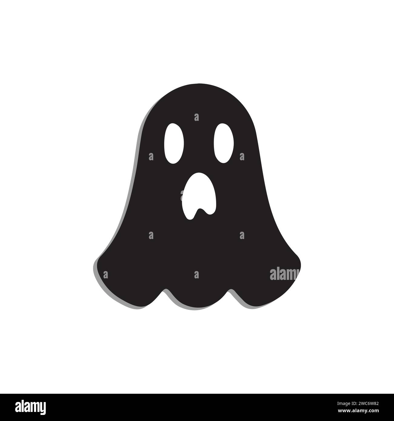 Design di icone fantasma, design di fantasmi spaventosi, icone di personaggi di Halloween. Icona vettore fantasma, variazione emotiva. Icona vettoriale piatta di Halloween Illustrazione Vettoriale