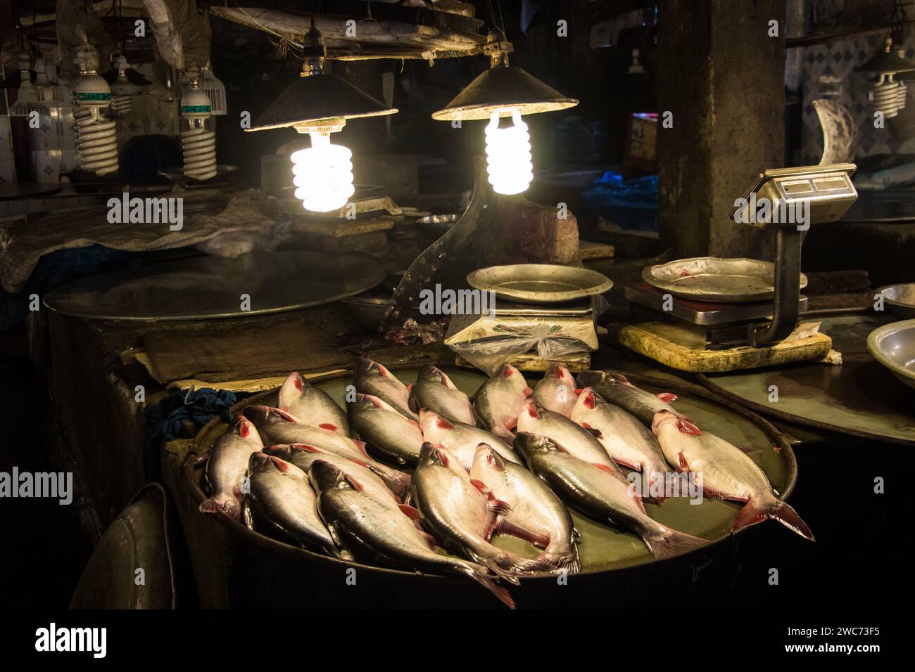 Winter Street Market a Dacca è un vivace e vivace mercato stagionale, questa immagine viene catturata il 13 gennaio 2024 da Dacca, Bangladesh. THI Foto Stock
