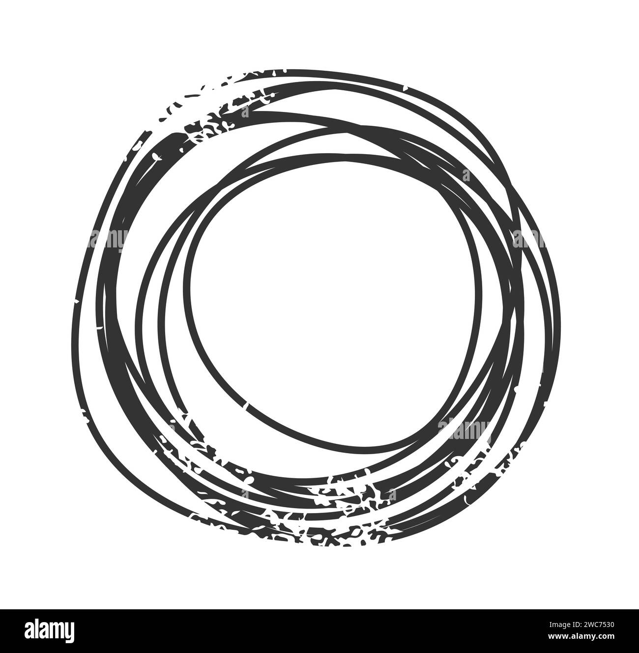 Cerchio rotondo linee disegnate a mano vettore Illustrazione Vettoriale