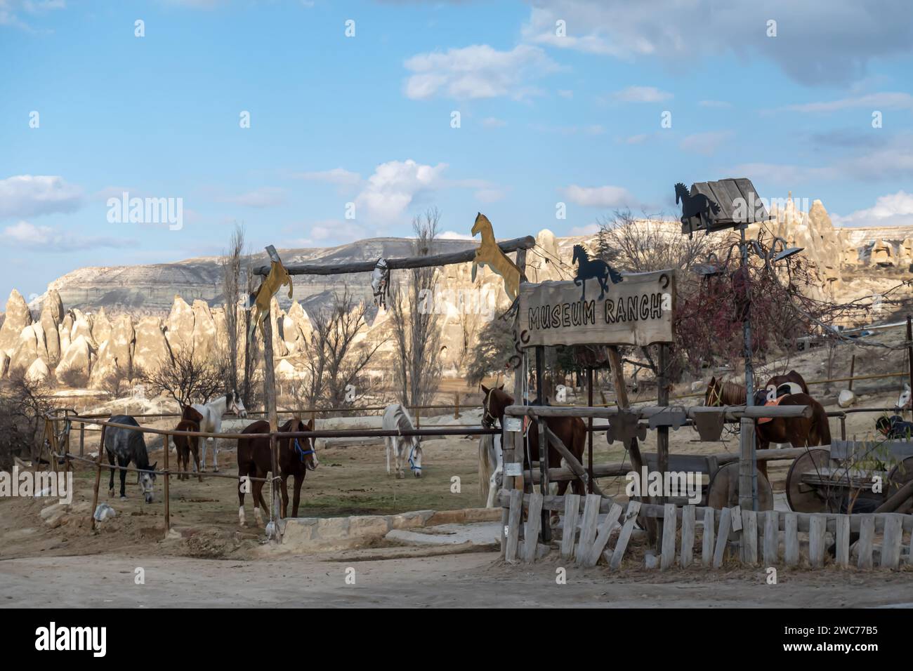 Museum ranch, Horse ranch goreme Cappadocia turkey Foto Stock