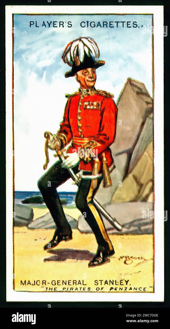 Maggiore generale Stanley, Pirati di Penzance - illustrazione di carte di sigaretta d'epoca Foto Stock