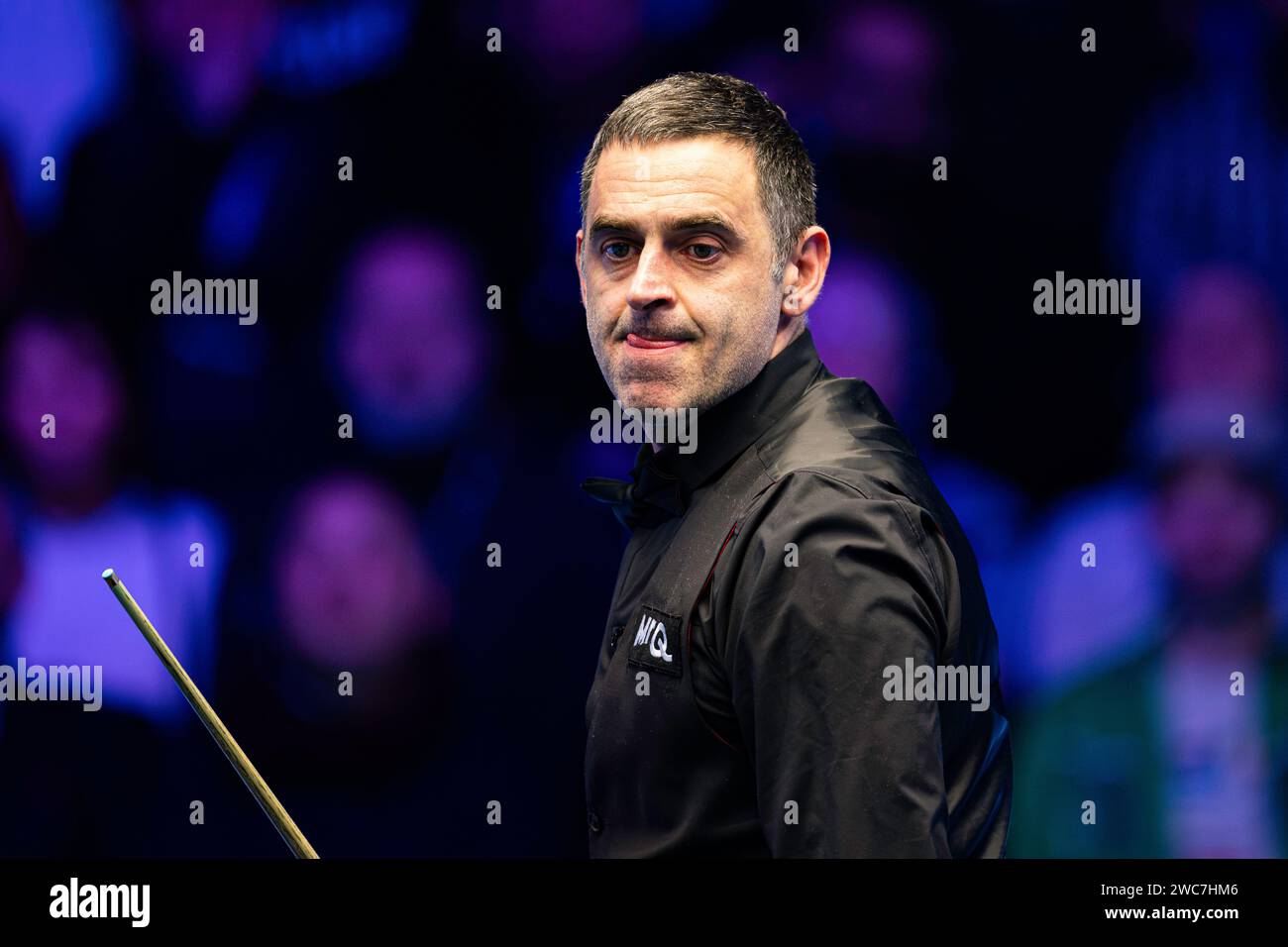 LONDRA, REGNO UNITO. 14 gennaio 2024. Ronnie o'Sullivan in finale contro Ali Carter durante gli MRQ Masters 2024 ad Alexandra Palace domenica 14 gennaio 2024 a LONDRA IN INGHILTERRA. Crediti: Taka G Wu/Alamy Live News Foto Stock