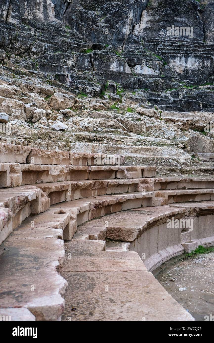 L'antico teatro di Zile nel castello, con una storia di circa 3.000 anni, è stato progettato come un "teatro romano". Foto Stock