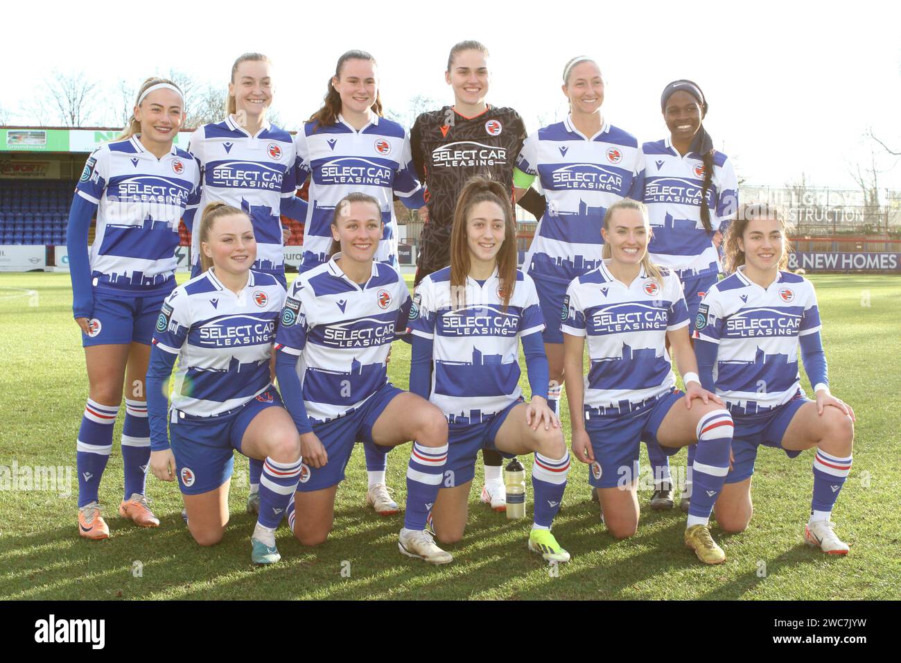 Reading FC Women team Photo, Reading Women V Wolves Women Adobe fa Women's Cup 4th round, 15th Jan 2024, giocato all'Aldershot Town FC Foto Stock