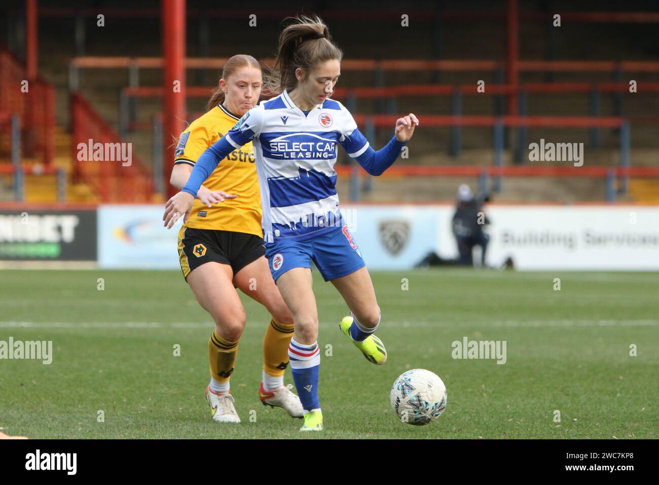 TIA Primmer of Reading FC Women V Wolves Women FC Adobe fa Women's Cup 4° round, 15 gennaio 2024, giocato all'Aldershot Town FC Foto Stock TIA Primmer of Reading FC Women V Wolves Women FC Adobe fa Women's Cup 4° round, 15 gennaio 2024, giocato all'Aldershot Town FC Foto Stock