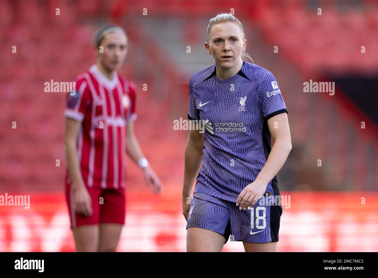 Bristol, Regno Unito. 14 gennaio 2024. Ceri Holland di Liverpool durante il quarto turno di fa Cup femminile tra Bristol City Women e Liverpool Women all'Ashton Gate di Bristol il 14 gennaio 2024. Questa immagine può essere utilizzata solo per scopi editoriali. Solo per uso editoriale. Credito: Ashley Crowden/Alamy Live News Foto Stock Bristol, Regno Unito. 14 gennaio 2024. Ceri Holland di Liverpool durante il quarto turno di fa Cup femminile tra Bristol City Women e Liverpool Women all'Ashton Gate di Bristol il 14 gennaio 2024. Questa immagine può essere utilizzata solo per scopi editoriali. Solo per uso editoriale. Credito: Ashley Crowden/Alamy Live News Foto Stock