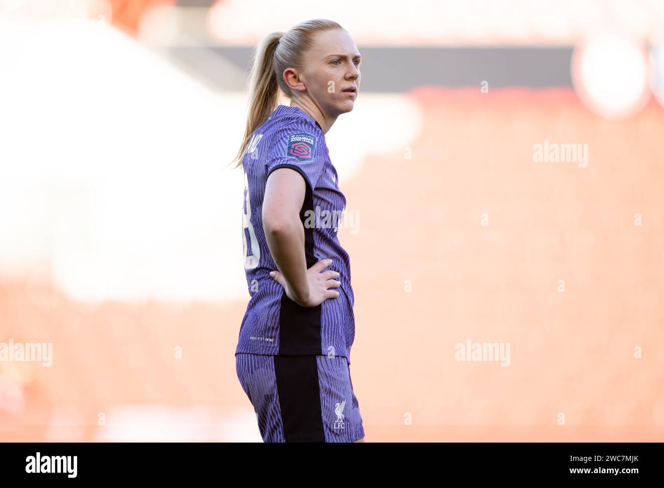 Bristol, Regno Unito. 14 gennaio 2024. Ceri Holland di Liverpool durante il quarto turno di fa Cup femminile tra Bristol City Women e Liverpool Women all'Ashton Gate di Bristol il 14 gennaio 2024. Questa immagine può essere utilizzata solo per scopi editoriali. Solo per uso editoriale. Credito: Ashley Crowden/Alamy Live News Foto Stock