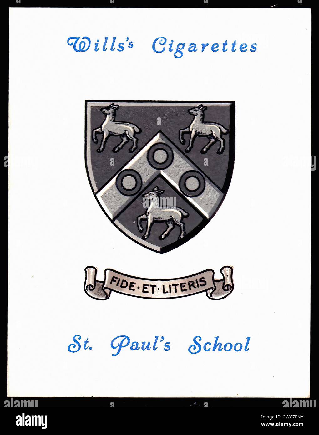 Arms of St Paul's School - illustrazione di carte di sigaretta d'epoca Foto Stock