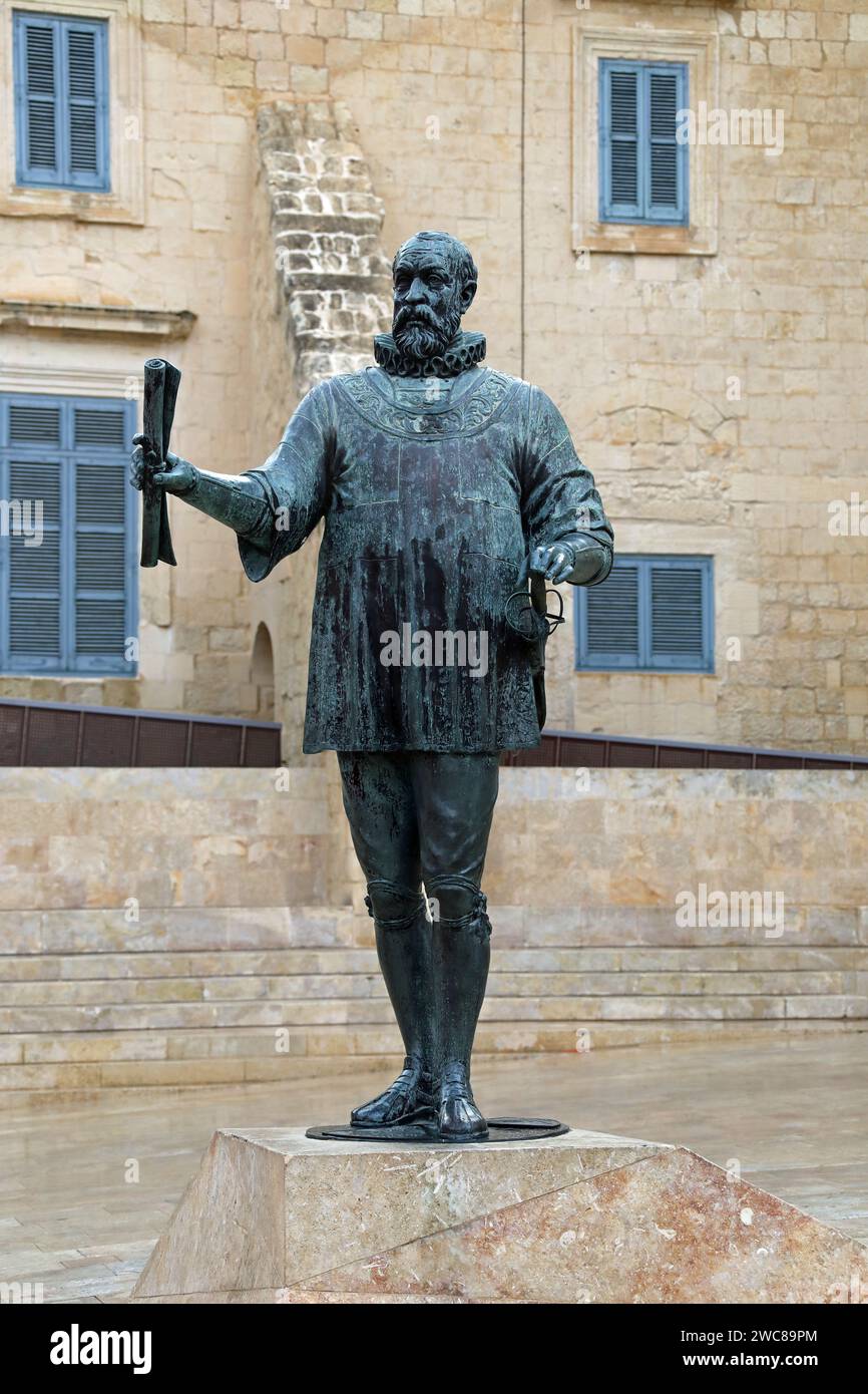Statua di Jean Parisot de Valette Foto Stock