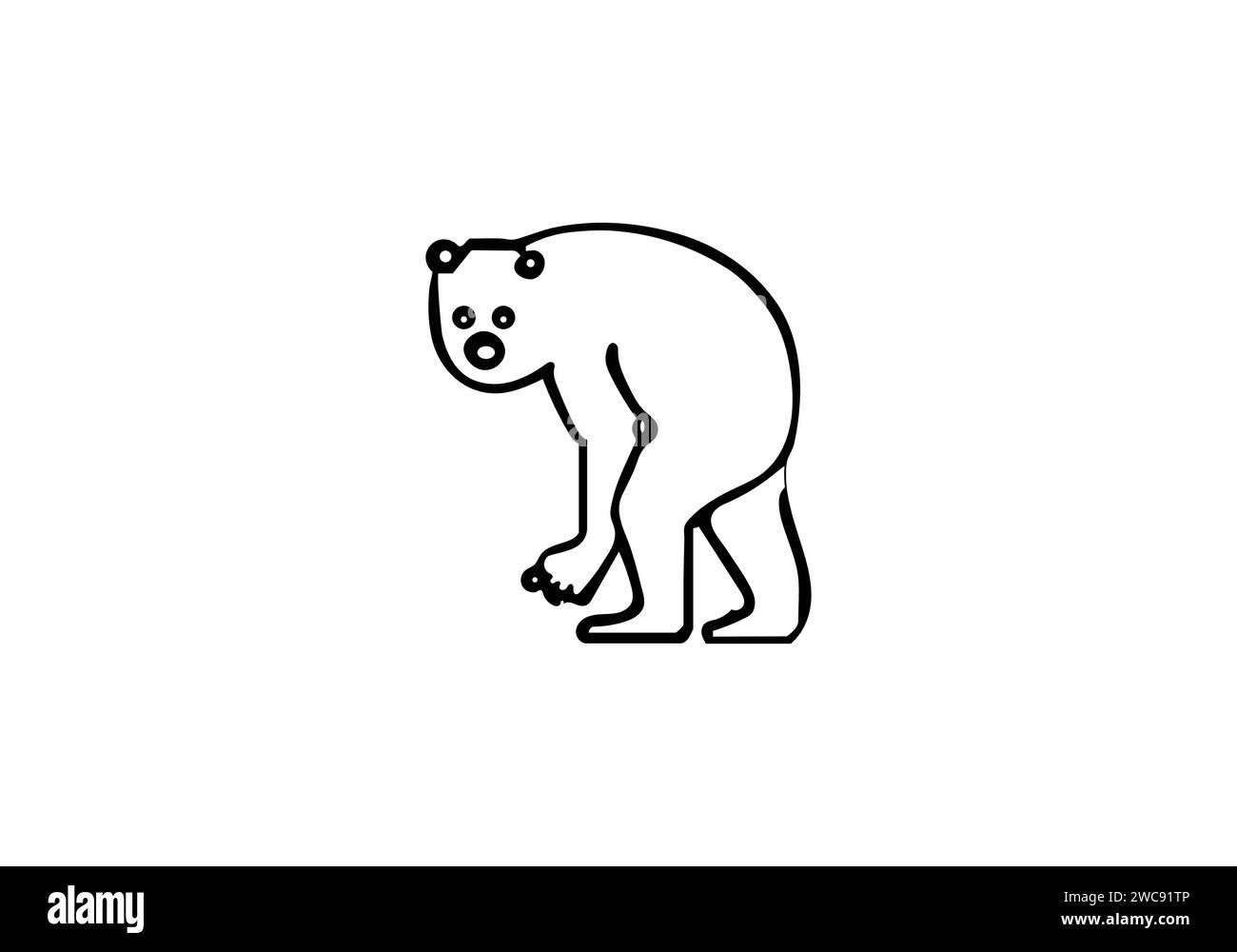 Cave Bear, icona di stile minimalista Illustrazione Vettoriale