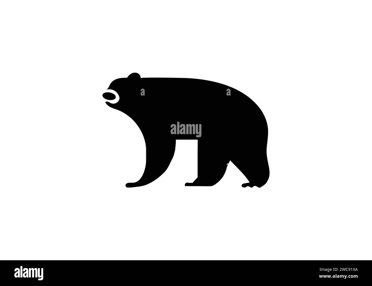 Cave Bear, icona di stile minimalista Illustrazione Vettoriale