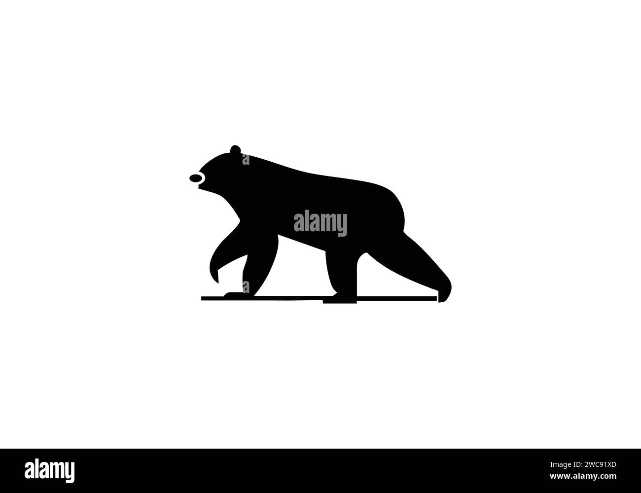 Cave Bear, icona di stile minimalista Illustrazione Vettoriale