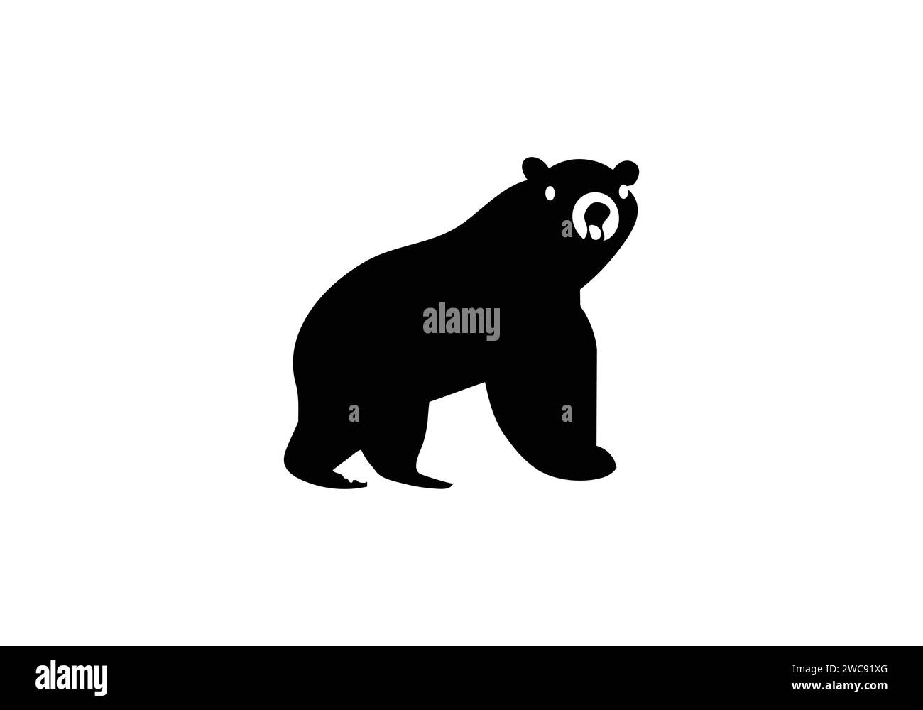 Cave Bear, icona di stile minimalista Illustrazione Vettoriale