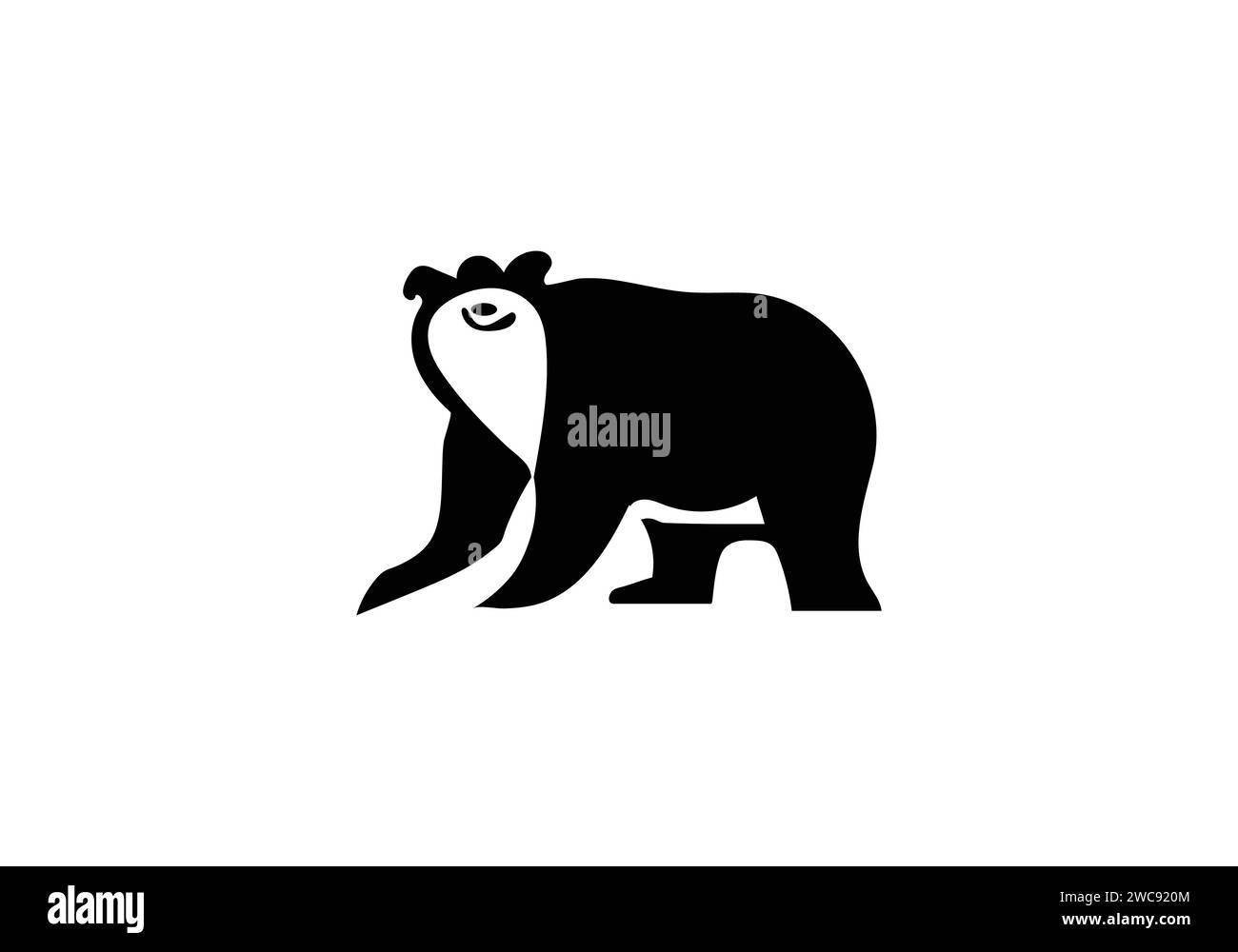 Cave Bear, icona di stile minimalista Illustrazione Vettoriale
