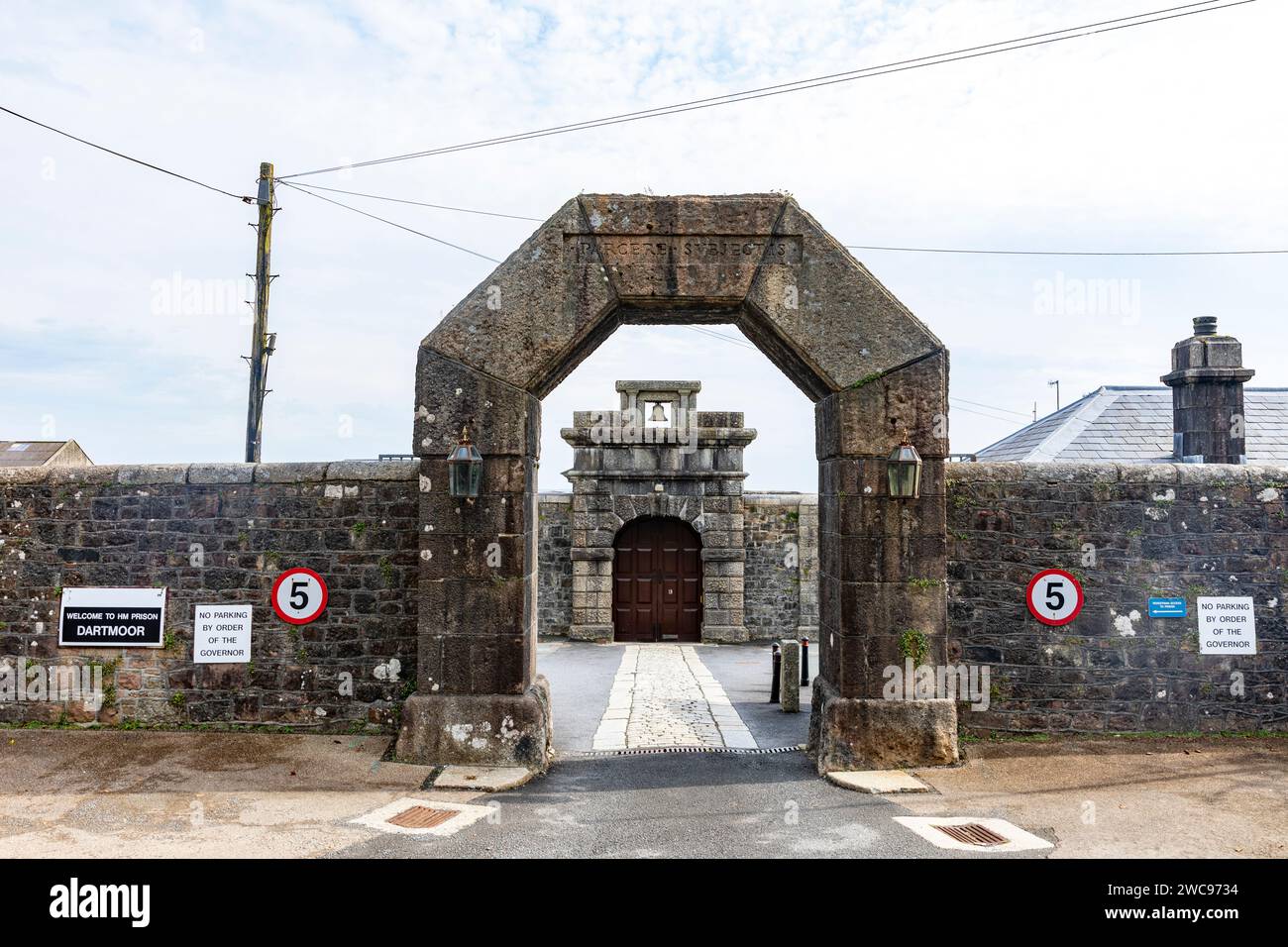HM Dartmoor Prison a Princetown, Devon, un edificio di grado 2 del XIX secolo e prigione di categoria c, Inghilterra, Regno Unito, 2023 Foto Stock