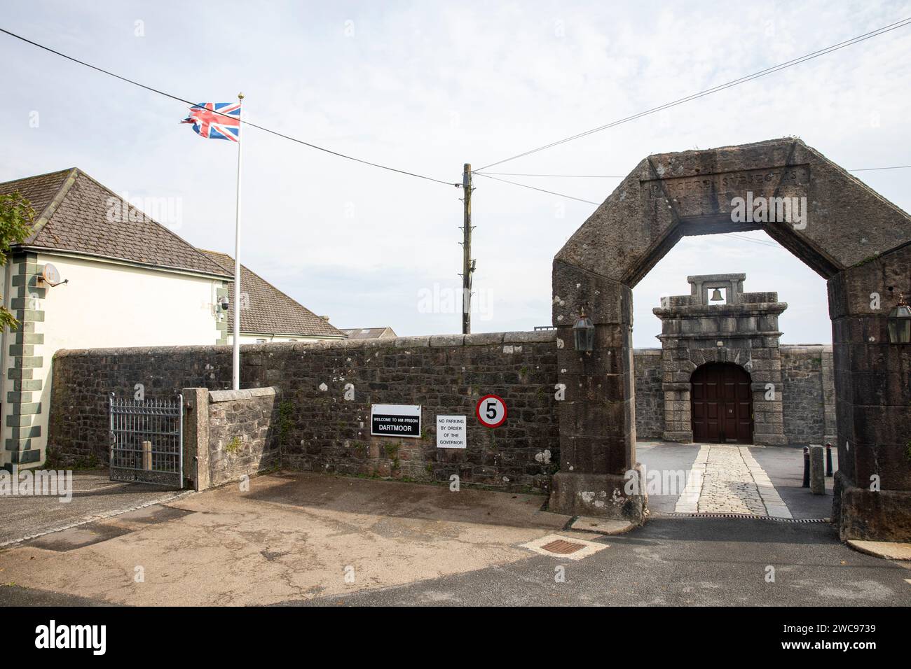 HM Dartmoor Prison a Princetown, Devon, un edificio di grado 2 del XIX secolo e prigione di categoria c, Inghilterra, Regno Unito, 2023 Foto Stock
