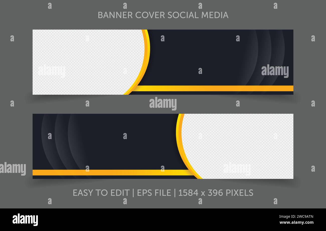 Banner modello orizzontale con sfondo astratto sostitutivo spazio immagine Illustrazione Vettoriale