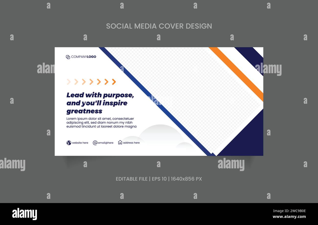 Promozione design banner di colore blu e giallo con sfondo astratto Illustrazione Vettoriale