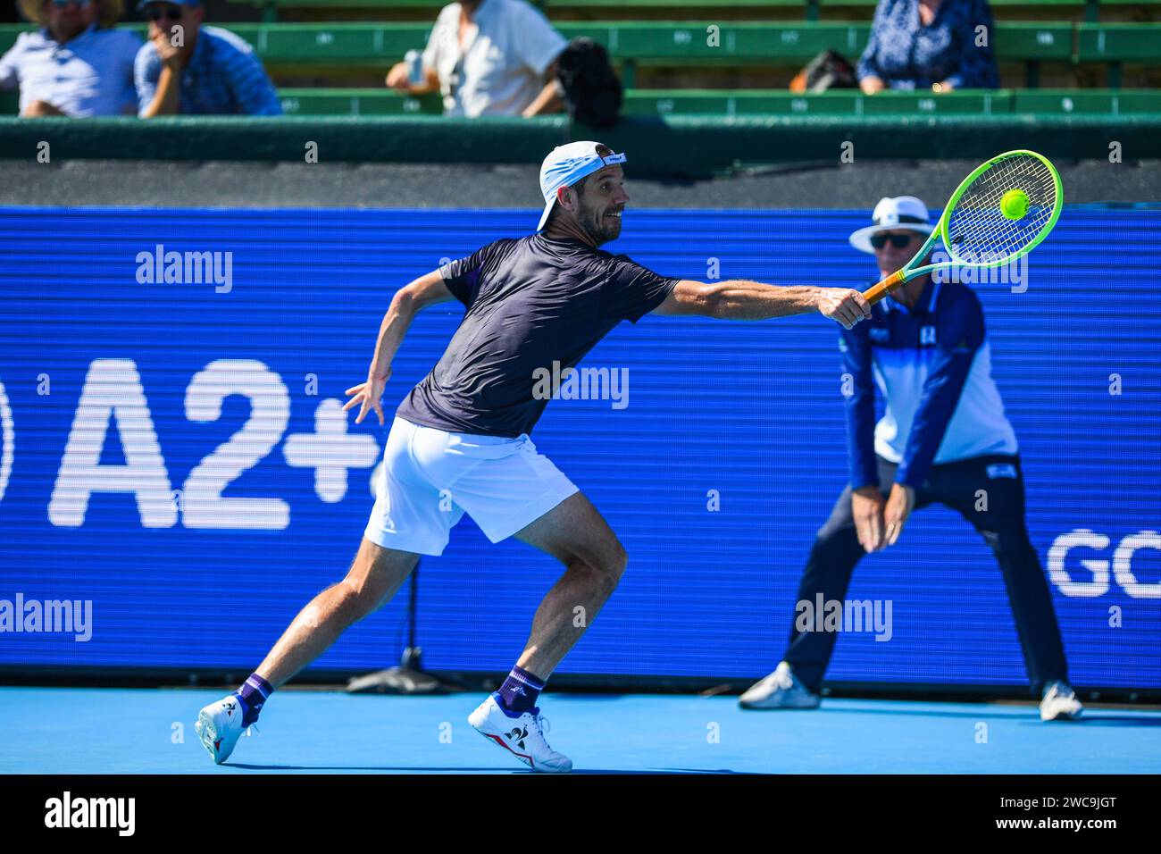 Gasquet Richard gioca contro il Polmans Marc dell'Australia durante la partita di chiusura del Care Wellness Kooyong Classic Tennis Tournament al Kooyong Lawn Tennis Club. Punteggio finale; Polmans Marc 0:2 Gasquet Richard. (Foto di Alexander Bogatyrev / SOPA Images/Sipa USA) Foto Stock