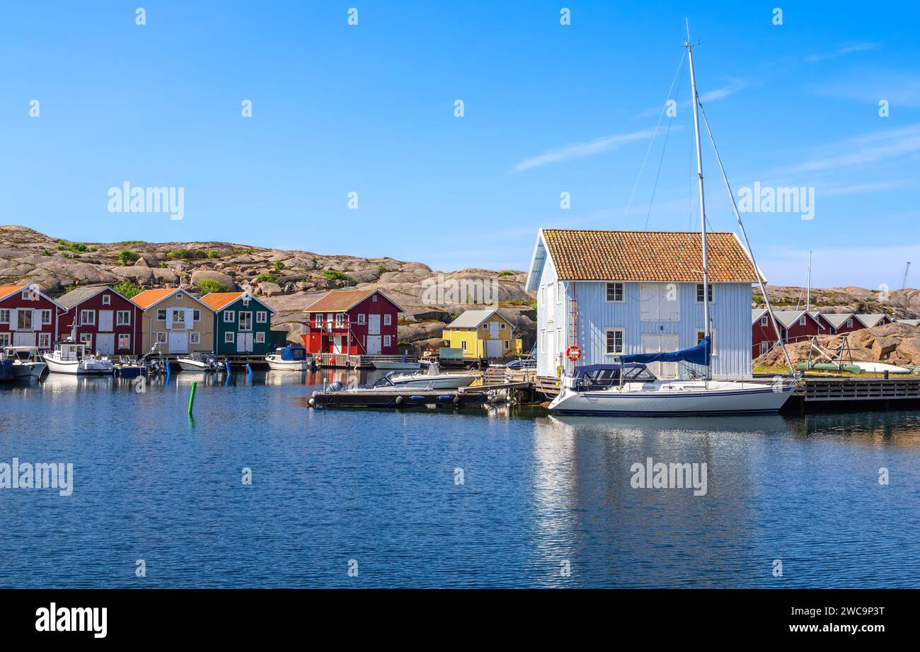 Smogen, Svezia - 24 maggio 2023: Villaggio di pescatori scandinavo svedese di Smogen Foto Stock