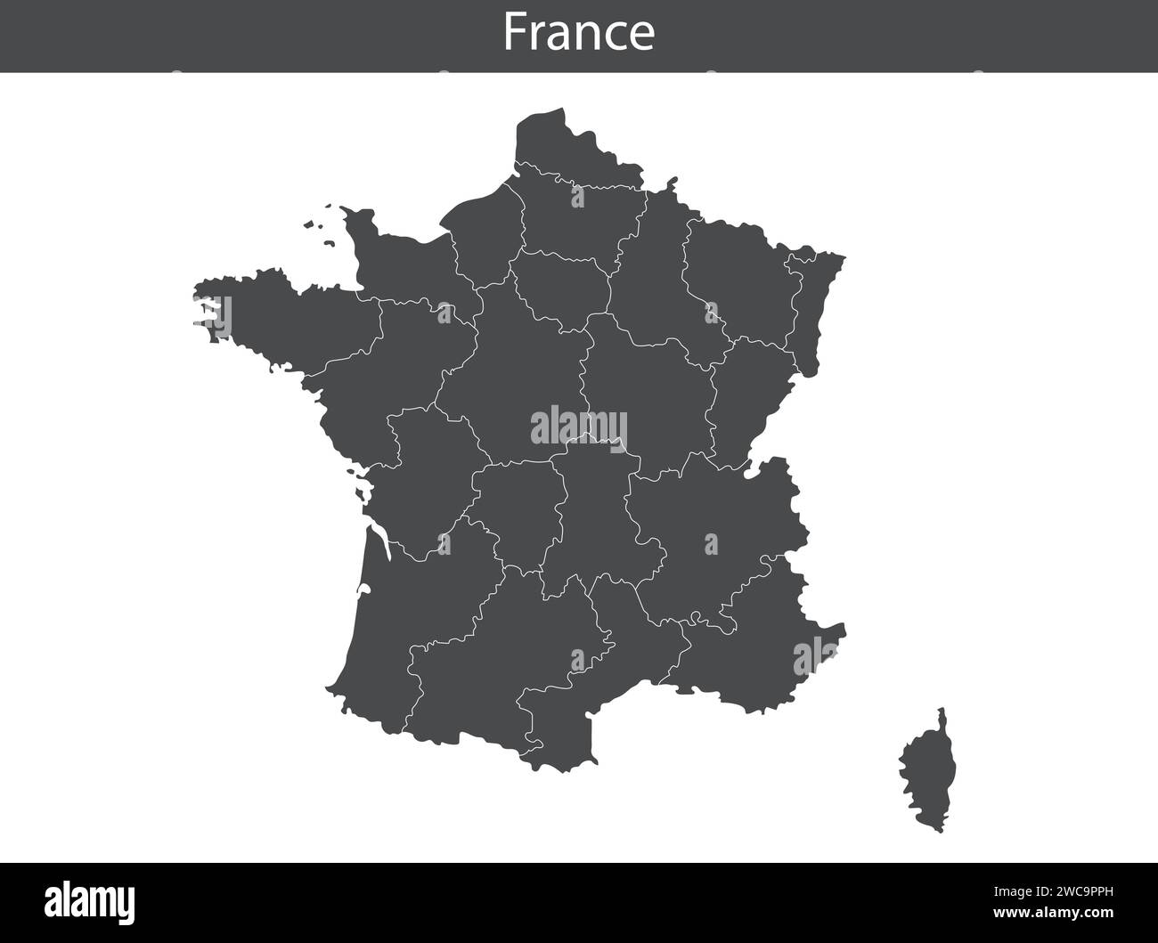 Mappa amministrativa della francia Immagini Vettoriali Stock - Alamy