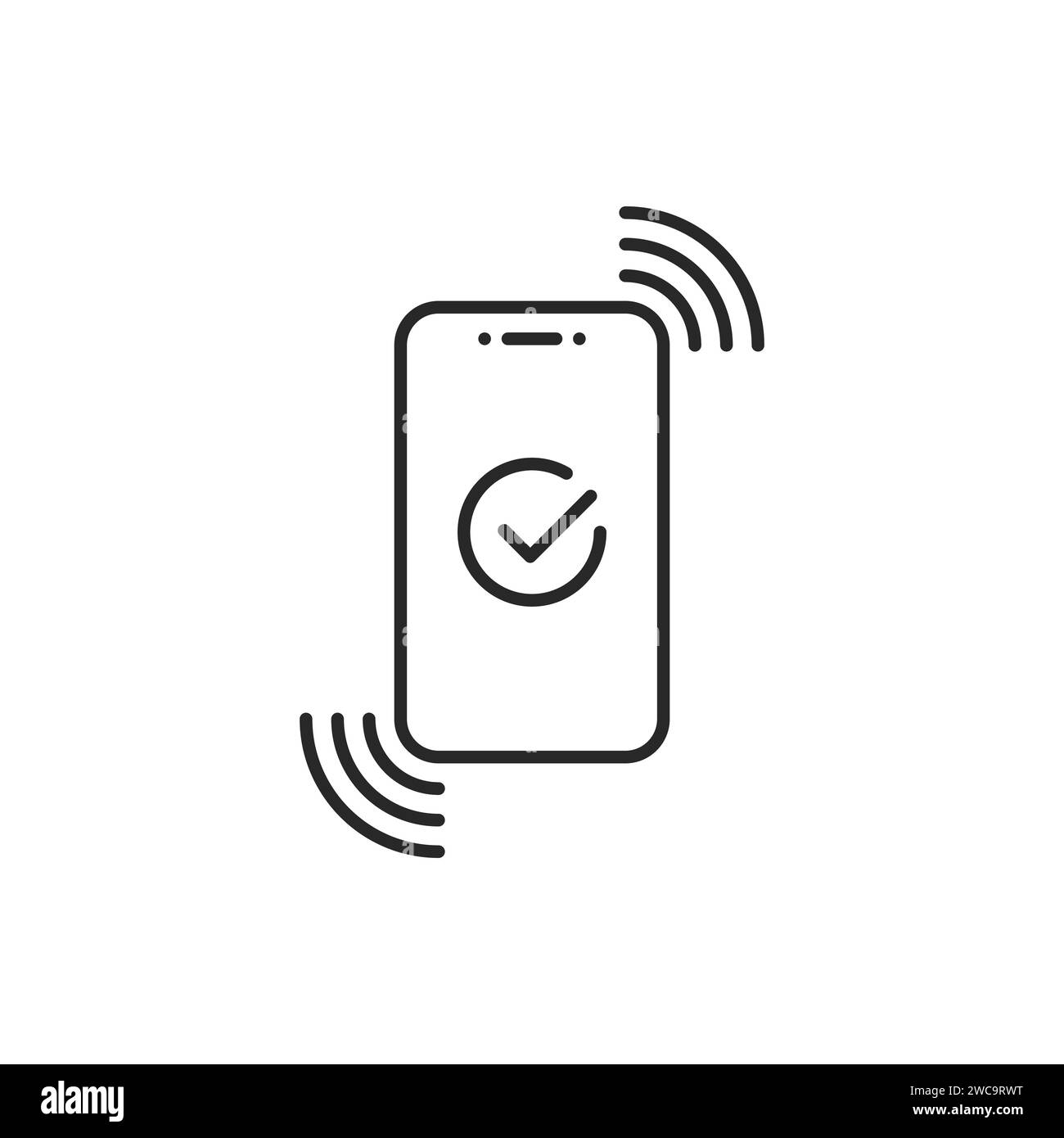 telefono sottile come il pagamento mobile approvato Illustrazione Vettoriale