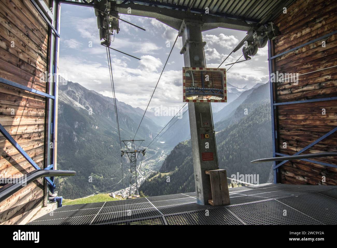 Stazione della funivia, Zermatt, Canton Vallese, Svizzera Foto Stock