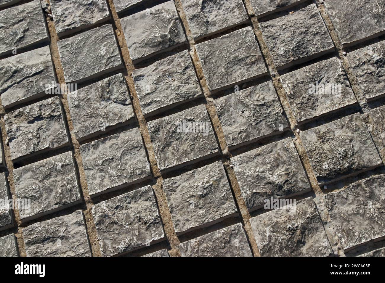 Motivo di blocchi di granito in pavimentazione, Zara, Croazia Foto Stock