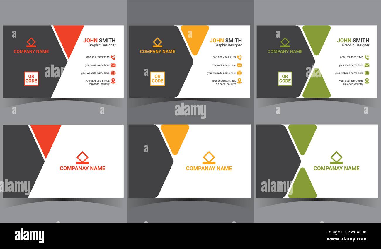 modello pronto per la stampa del disegno di biglietti con nome aziendale Illustrazione Vettoriale