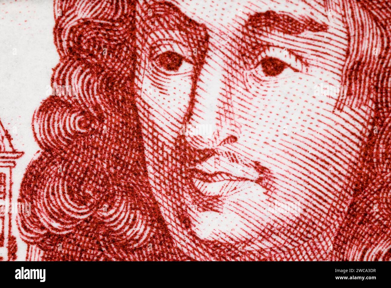 Ritratto di Louis le Vau (1612-1670) architetto - dettaglio da francobollo francese (1970) Foto Stock