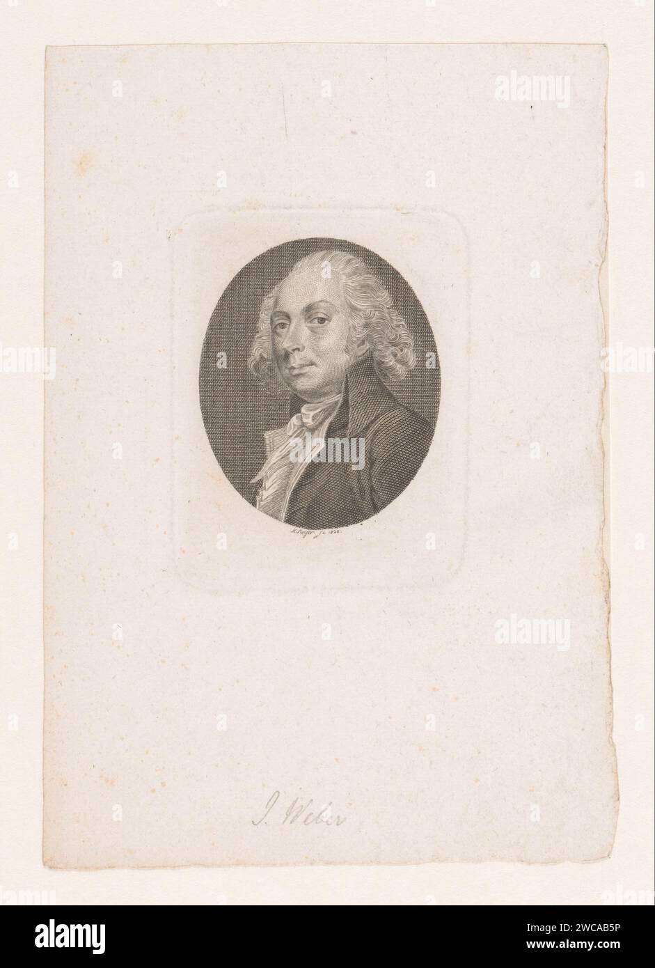 Ritratto di un uomo sconosciuto, Heinrich Meyer, 1812 - 1877 carta stampata incisione di persone storiche Foto Stock