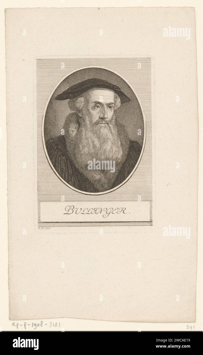 Ritratto van Johann Heinrich Bullinger, Heinrich Pfenninger, 1759 - 1815 carta stampata incisione persone storiche Foto Stock