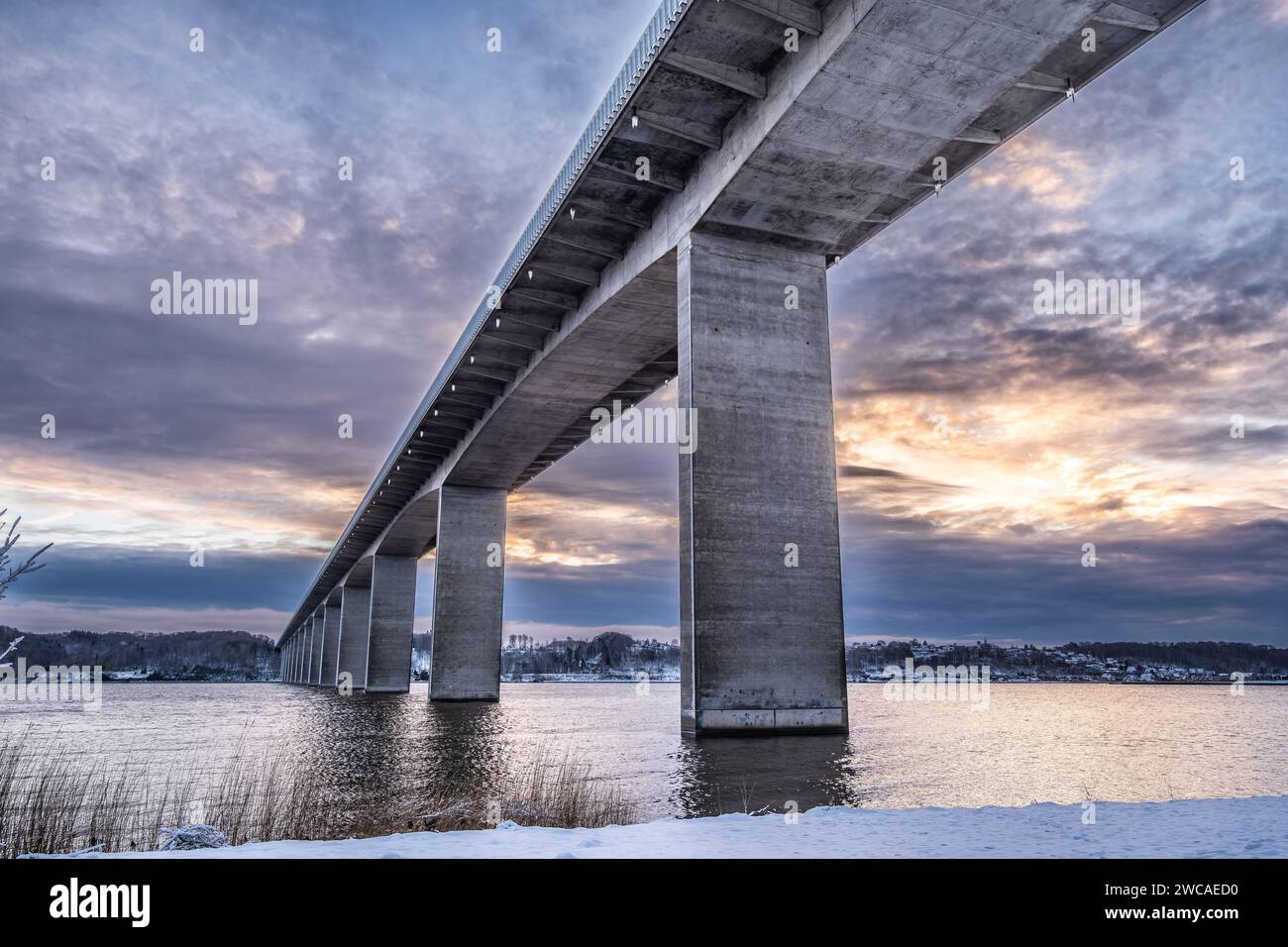 Ponte autostradale Vejle Fjord, Danimarca Foto Stock