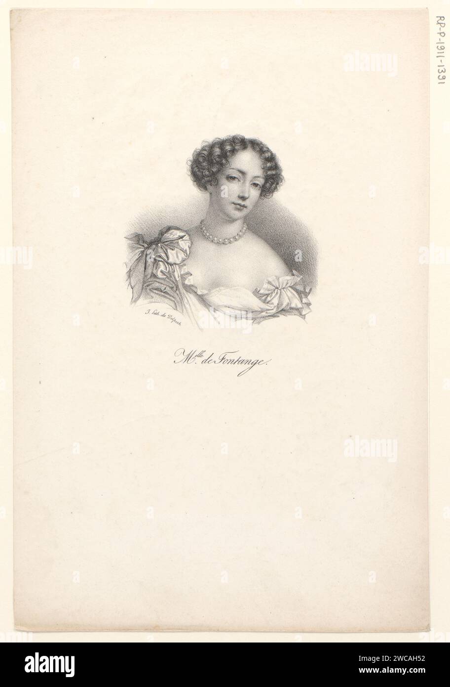 Portret van Marie Angélique de Scorailles, Anonimo, vedova Delpech (Naudet), in oro dopo il 1818 - in o prima del 1842 stampa Paris paper Historical Persons Foto Stock