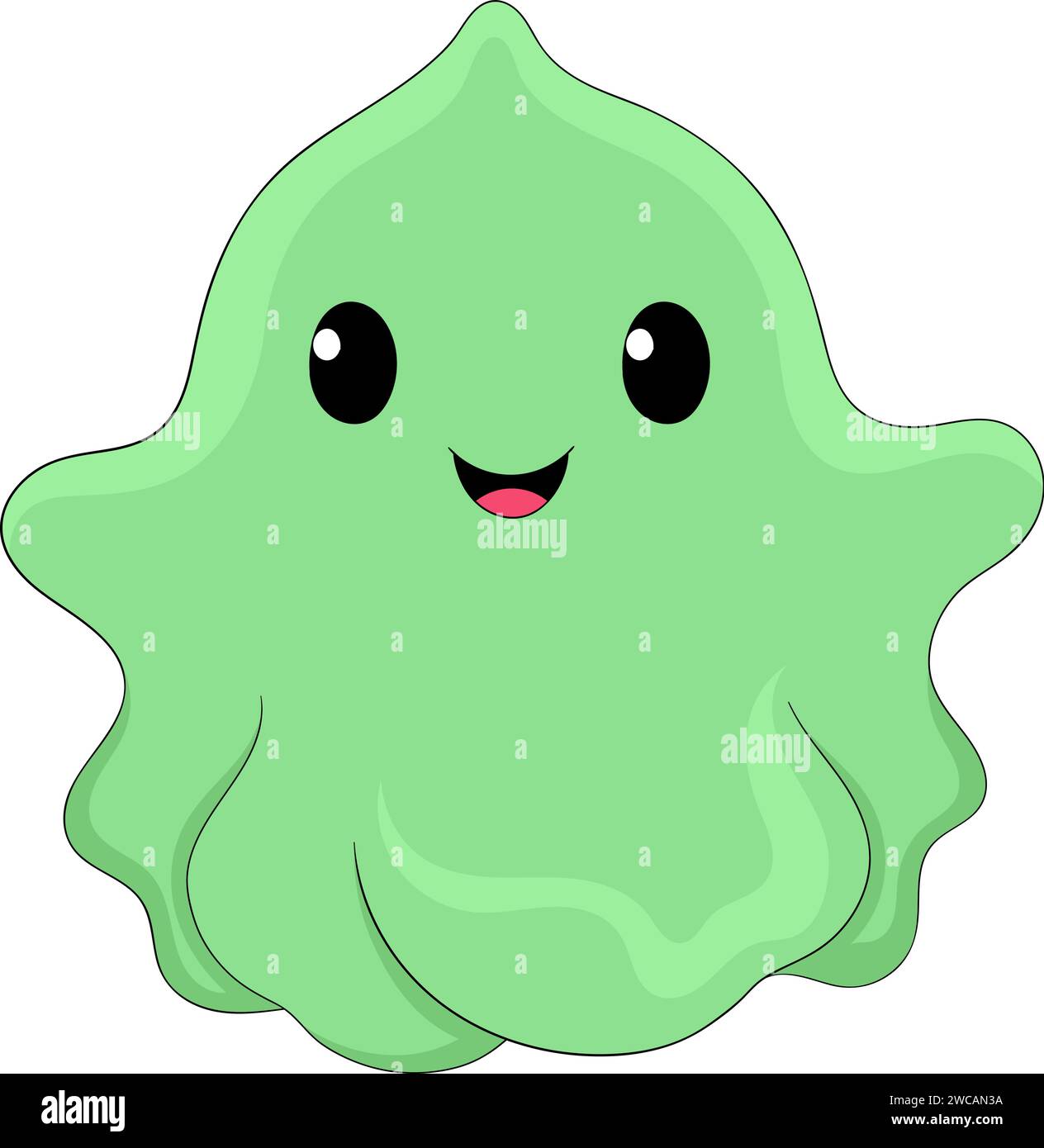 il simpatico mostro fantasma verde casper Illustrazione Vettoriale