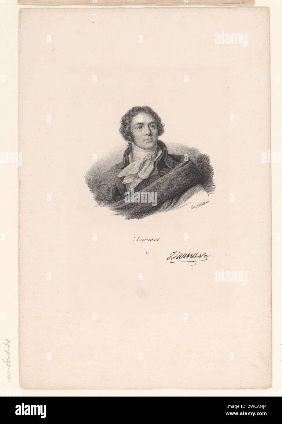 Portret van Antoine Barnave, anonimo, veuve Delpech (Naudet), in o dopo il 1818 - in o prima del 1842 stampare Paris paper Historical Persons Foto Stock