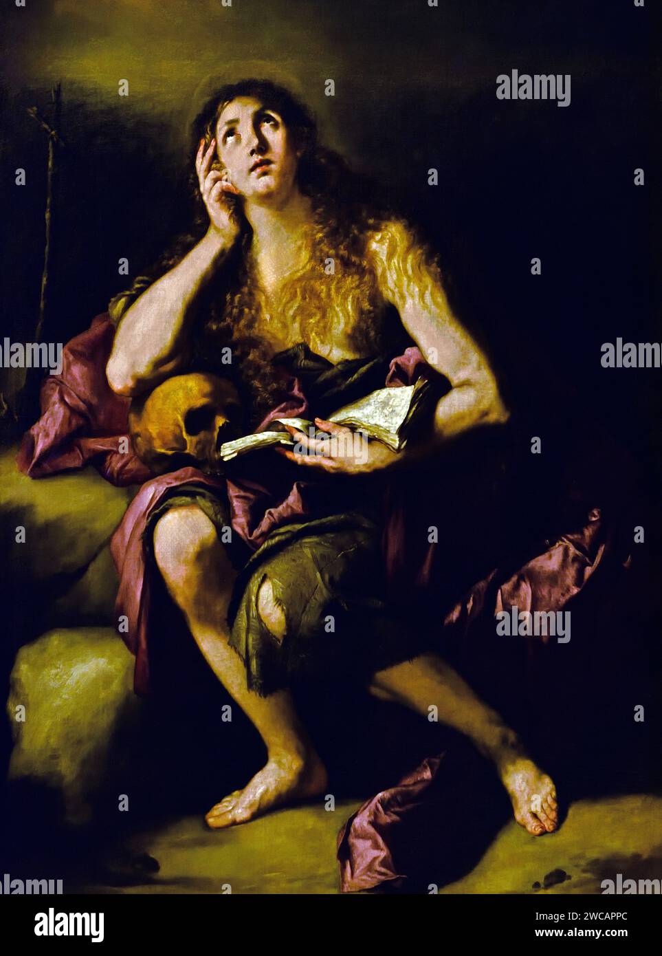 Penitent Magdalen 1665 di Luca Giordano 1634-1705, Italia, Foto Stock