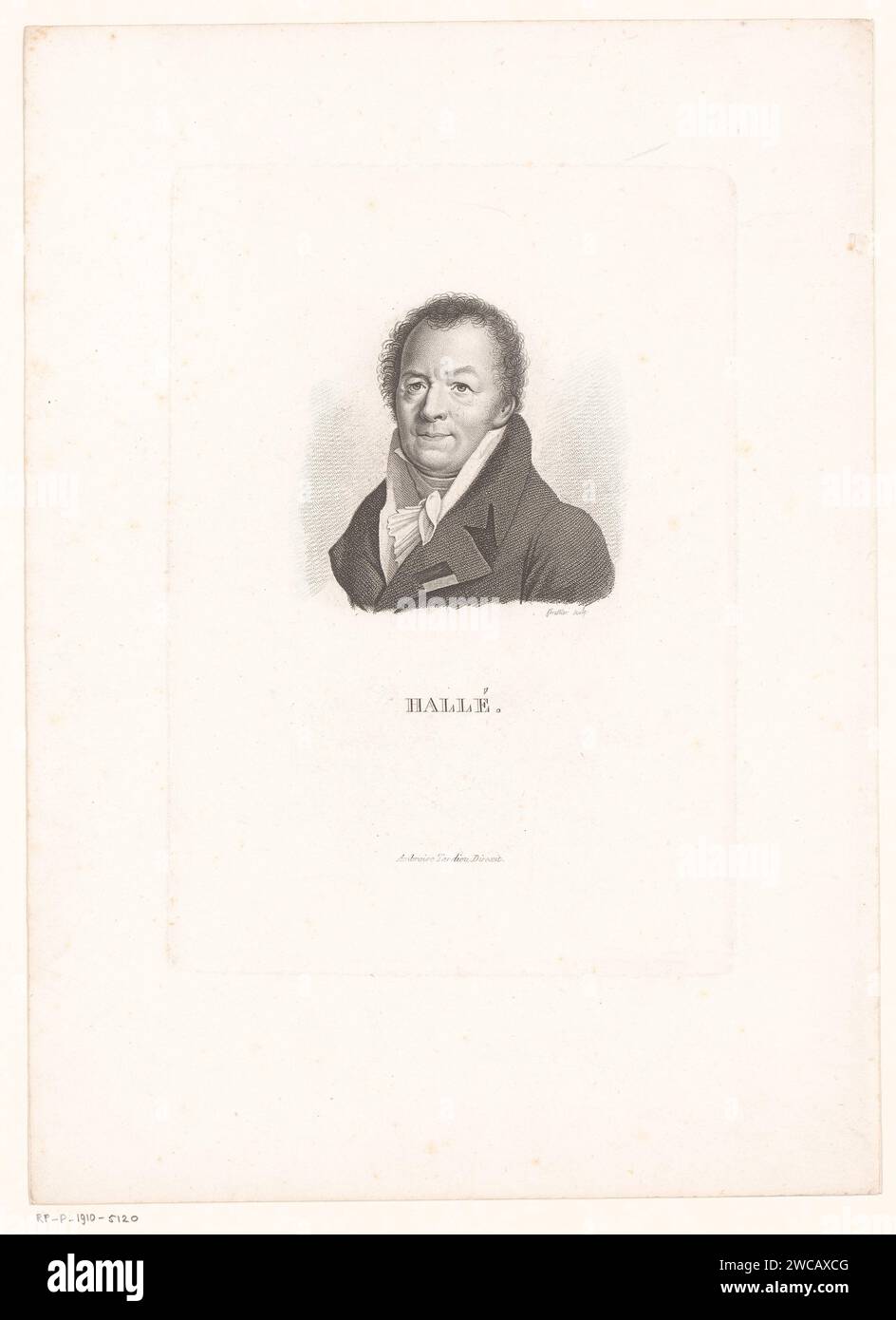 Portret van Jean Noël Hallé, Charles Aimé Forestier, 1818 - 1832 tipografia: ParisFrancepublisher: Paris paper Engraving Historical Persons. medico, dottore Foto Stock