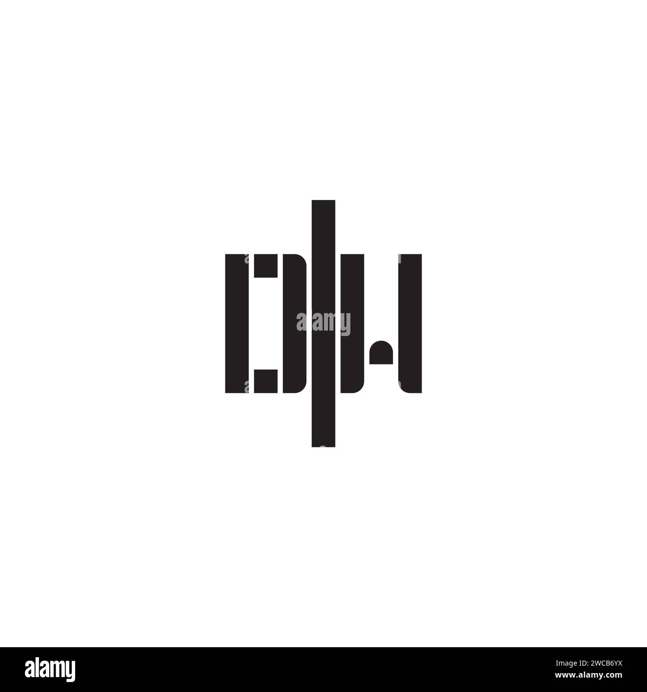 Design DW geometrico audace in un design professionale di alta qualità che consente di stampare bene su qualsiasi supporto di stampa Illustrazione Vettoriale