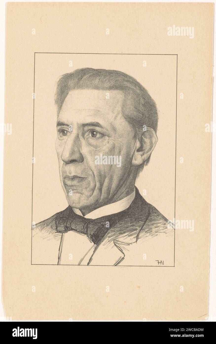 Portret Van Herman Thomas Karsten, Ferdinand Hart Nibbrig, 1876 - 1904 stampare un ritratto del professor Herman Thomas Karsten. persone storiche su carta Foto Stock