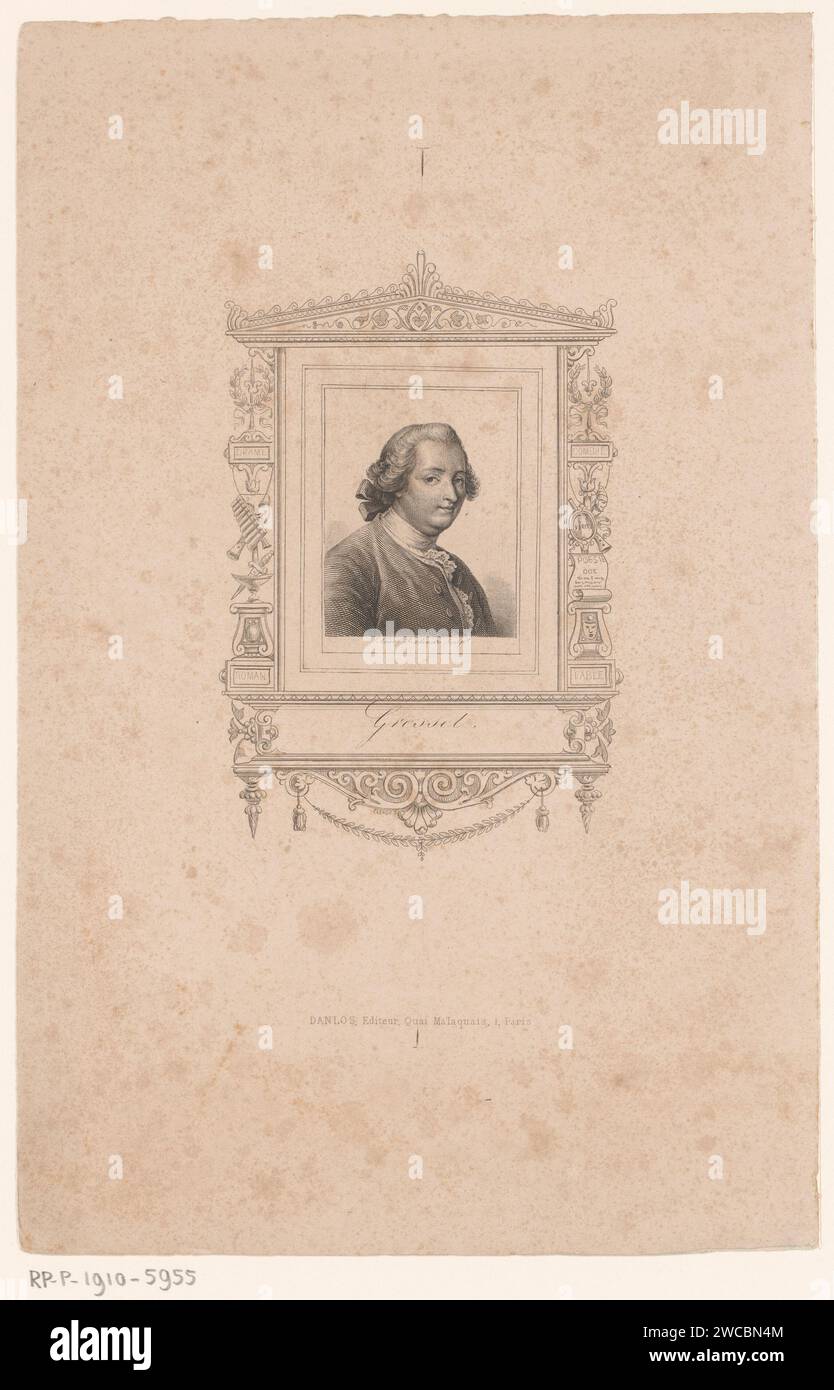 Ritratto van jean -baptiste Grass, Alexandre Vincent SixDeniers, 1803 - 1846 stampa Paris paper incisione / incisione di personaggi storici Foto Stock