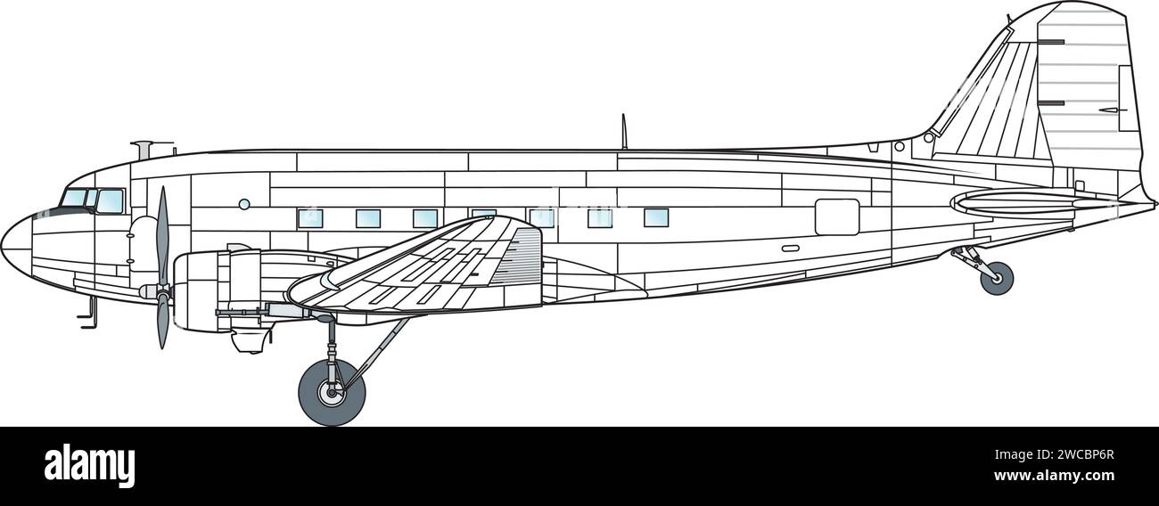 US-Passagierflugzeug/trasportatore Illustrazione Vettoriale