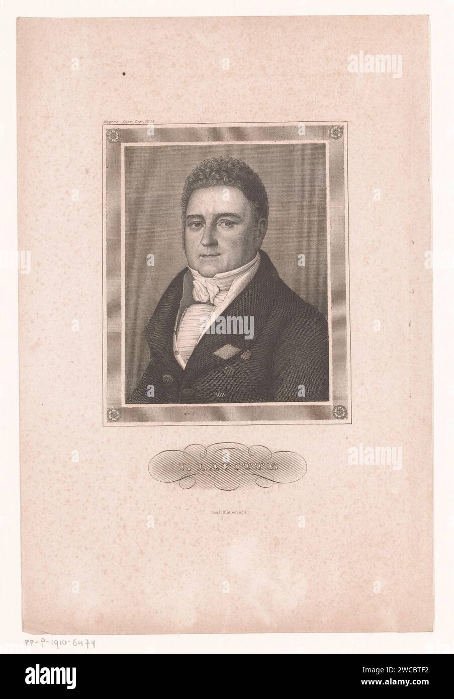 Portret van Jacques Laffitte, Ferdinand Bahmann, dopo Bernard Romain Julien, 1840 - 1855 stampa numerata in alto a sinistra: Meyer's Conv. Lex. No. 13. Tipografia: Germanypublisher: Hildburghausen cartaceo incisione di personaggi storici Foto Stock